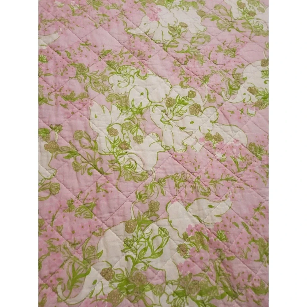 Lilly Pulitzer X Garnet Hill Queen Pink Green Elephant 5 Pieces